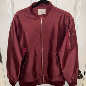 Just Female Deep Red Bomber Jacket